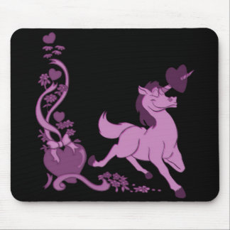 Cute Unicorns Hearts Flowers 3 Mouse Pad