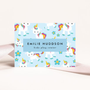 Cute Unicorns, Kids Play Centre, Activity Centre Business Card
