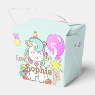 Cute Unicorns Magic Thank You Party Favour Box