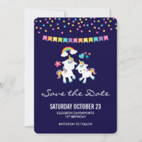 Cute Unicorns Magical Rainbow & Stars Birthday