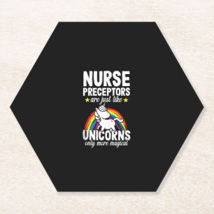 Cute Unicorns Nurse Preceptor Nursing Medical RN T Paper Coaster
