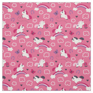 Cute Unicorns Pattern Fabric