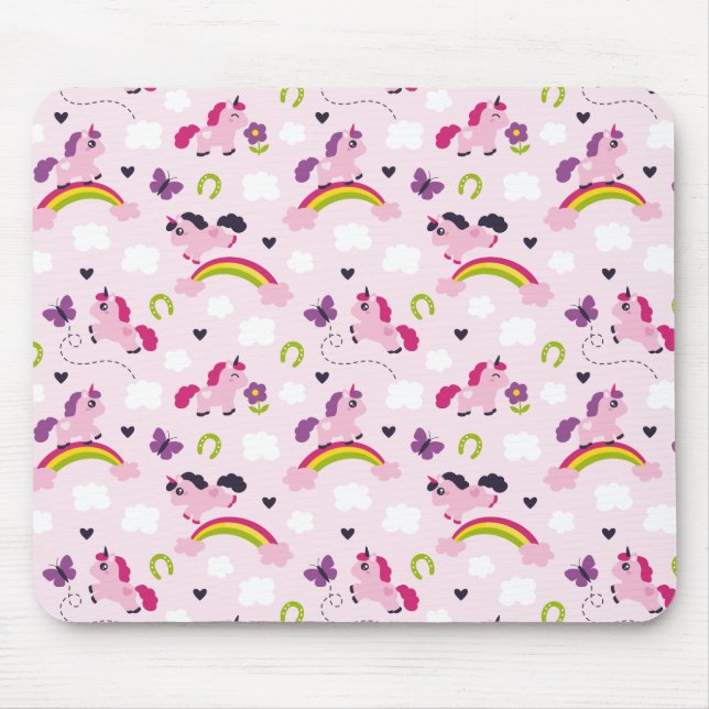 Cute Unicorns Pattern Mouse Pad (Front)