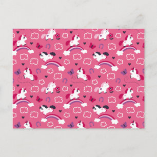 Cute Unicorns Pattern Postcard