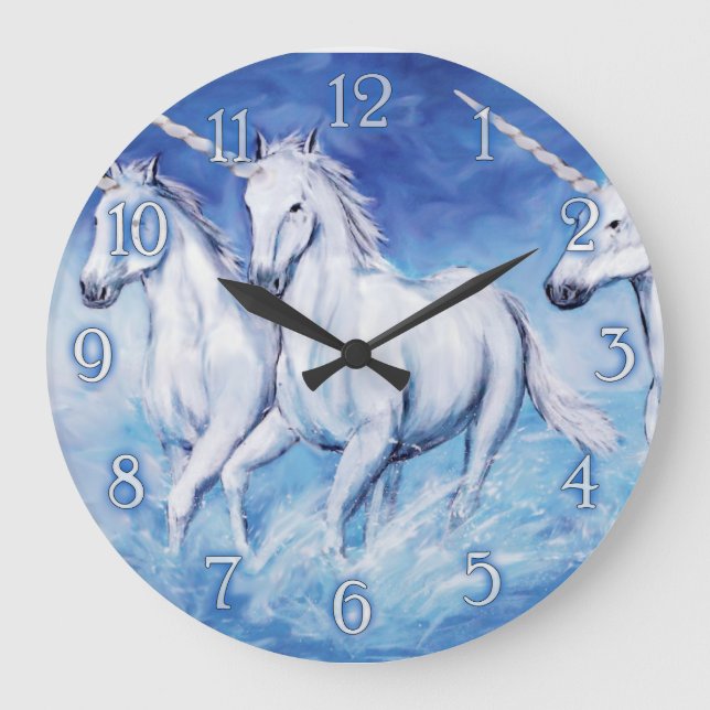 cute unicorns wall clock (Front)