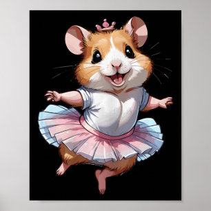 Cute Unique And Modern Hamster Ballet And Ballerin Poster