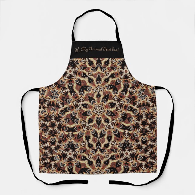 Cute Unique Artsy Leopard Print & Quote Apron (Front)