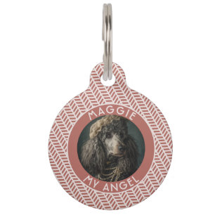 Cute Unique Cat Owner Gift Chevron Symmetry Pet Tag