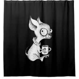 Cute Unique Chihuahua Coffee Art Dog Lover Gift Shower Curtain