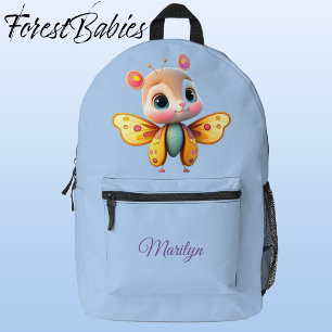 Cute Unique Confident Girl Butterfly Graphic Printed Backpack