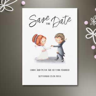 Cute Unique Couple Dancing Romantic Wedding  Save The Date
