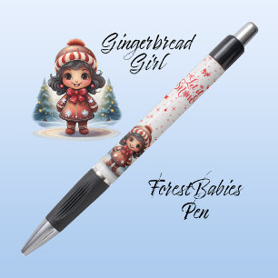 Cute Unique Gingerbread Girl, Let it Snow, White