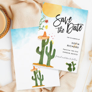 Cute Unique Modern Destination Mexico Style Invitation