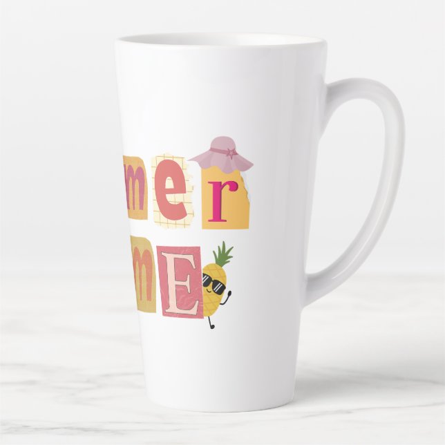 Cute Unique Summer Time Vacation Latte Mug (Right)