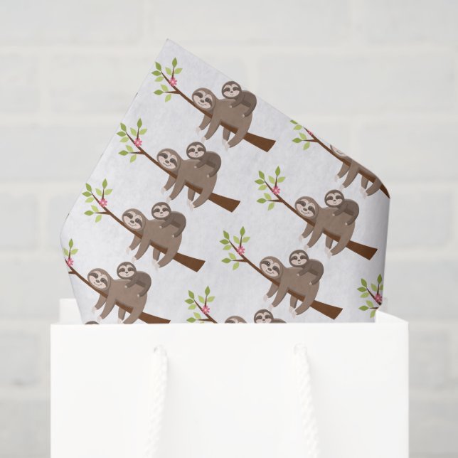 Cute unisex baby sloth party mummy tissue paper (Gift Bag)
