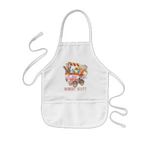 Cute unisex kids ice cream add name apron