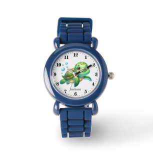 Cute unisex kids seahorse lovers add name watch