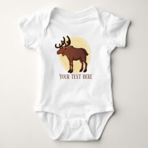 cute unisex moose add text baby bodysuit