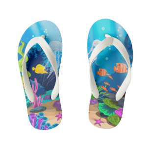 Cute unisex ocean fish Kid's  Thongs