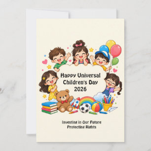 Cute Universal Children's Day Flat Greeting Card