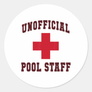 Cute Unofficial Pool Staff Beach Cruise Lifeguards Classic Round Sticker