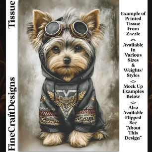 Cute Urban Steampunk Dog In Hoodie DS3R Decoupage Tissue Paper