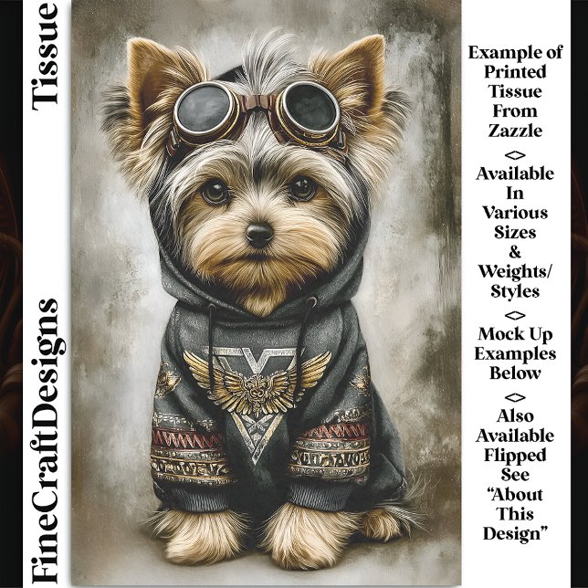 Cute Urban Steampunk Dog In Hoodie DS3R Decoupage Tissue Paper (Creator Uploaded)
