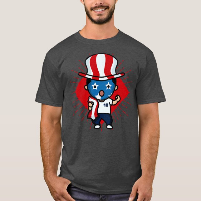 Cute US Fan Kawaii Cute American Supporter T-Shirt (Front)