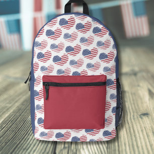 Cute USA American Flag Patriotic Printed Backpack