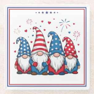 Cute USA American Gnomes Cartoon-68123 Glass Coaster