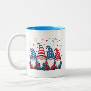 Cute USA American Gnomes Cartoon-68123 Two-Tone Coffee Mug