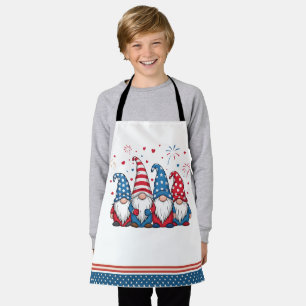 Cute USA American Gnomes Cartoon Apron