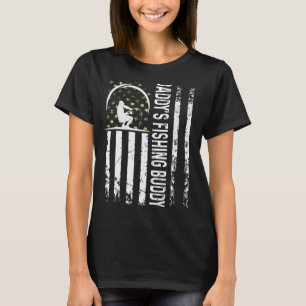 Cute Usa Patriotic Daddy's Fishing Buddy Young Fis T-Shirt