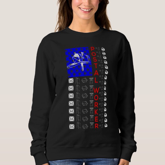 Cute Usa Theme Postal Worker Mail Carrier Costume  Sweatshirt (Front)