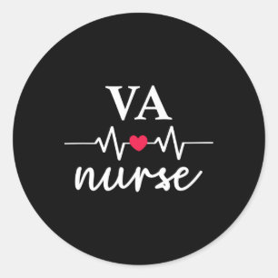 Cute Va Nurse Rn Nursing Department Classic Round Sticker