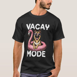 Cute Vacay Mode German Shepherd Dog Mum Summer Vac T-Shirt