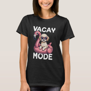 Cute Vacay Mode Maltipoo Doodle Dog Mum Summer Vac T-Shirt