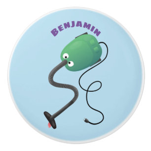 Cute vacuum cleaner cartoon humour  ceramic knob
