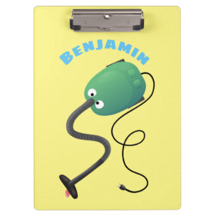 Cute vacuum cleaner cartoon humour clipboard