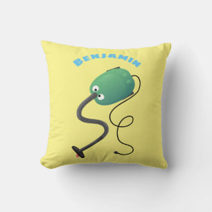 Cute vacuum cleaner cartoon humour cushion