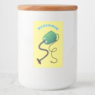 Cute vacuum cleaner cartoon humour food label