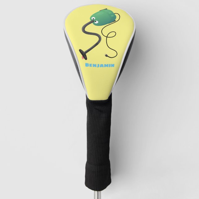 Cute vacuum cleaner cartoon humour golf head cover (Front)