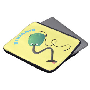 Cute vacuum cleaner cartoon humour laptop sleeve