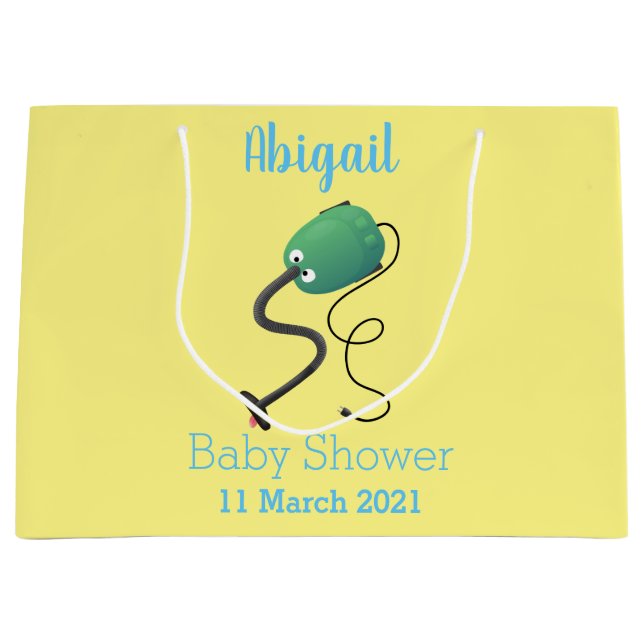 Cute vacuum cleaner cartoon humour large gift bag (Front)