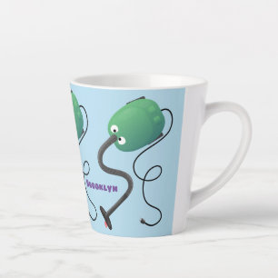 Cute vacuum cleaner cartoon humour latte mug
