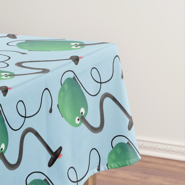 Cute vacuum cleaner cartoon humour tablecloth (In Situ)