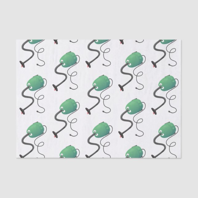 Cute vacuum cleaner cartoon humour tissue paper (Front)