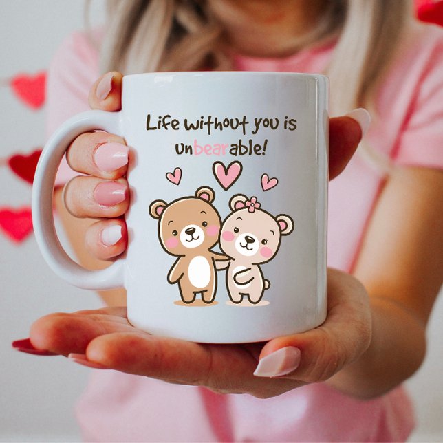Cute Valentine Bear, Funny Valentine Couple Coffee Mug (Creator Uploaded)