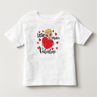 Cute Valentine Boy Holding Heart Gift Art for Kids Toddler T-Shirt
