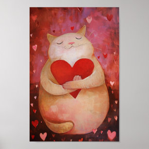Cute Valentine Cat Poster